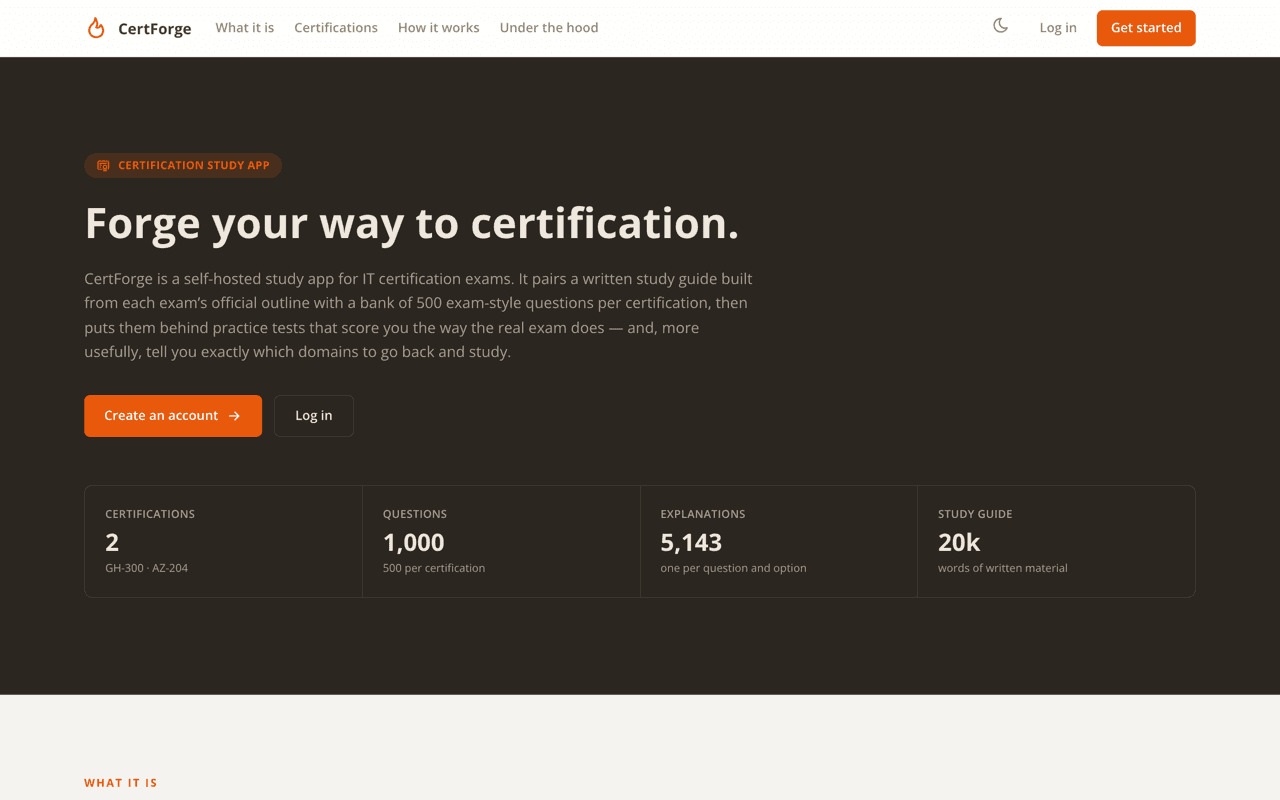 Screenshot of CertForge
