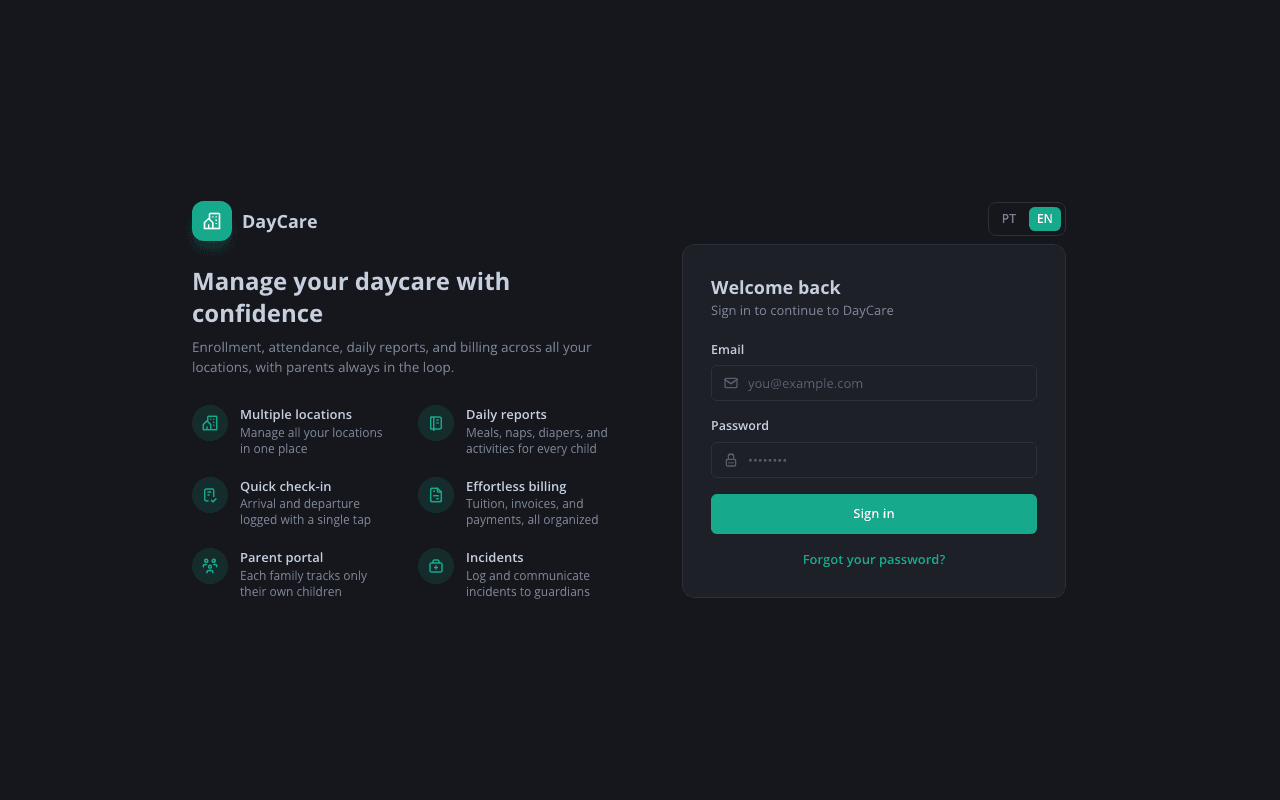 Screenshot of DayCare