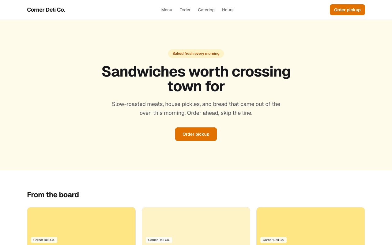 Screenshot of DeliBoard